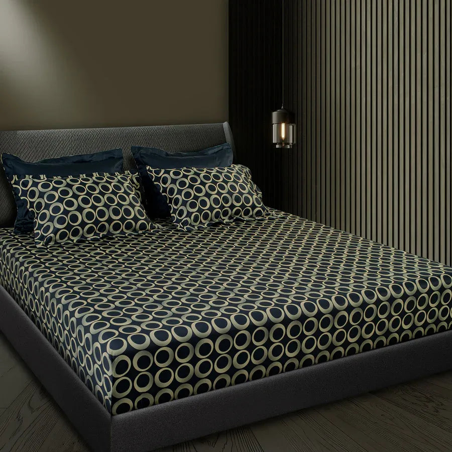 Aiva 550 TC 100% Cotton Super King Bedsheet | Color: SGBK 381