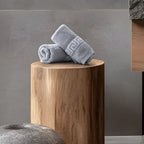 ROMA 2 Pcs Face Towel - Border | Color : Light Grey