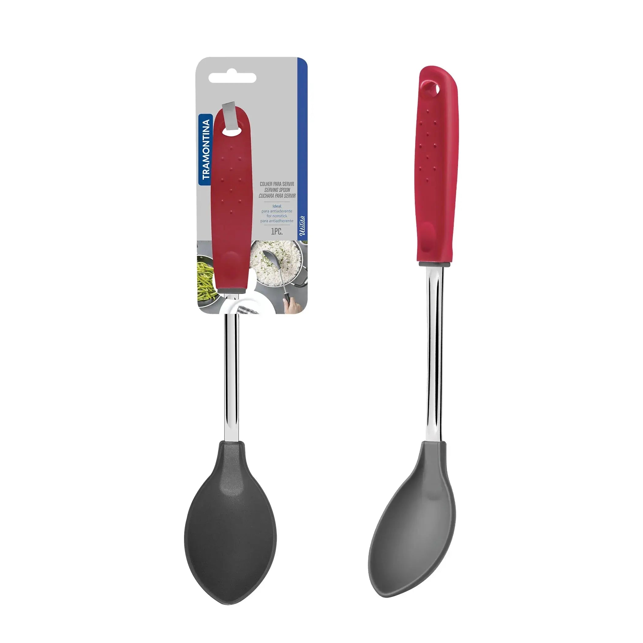 Utilitá Nylon Rice Spoon with Red Polypropylene Handle Tramontina