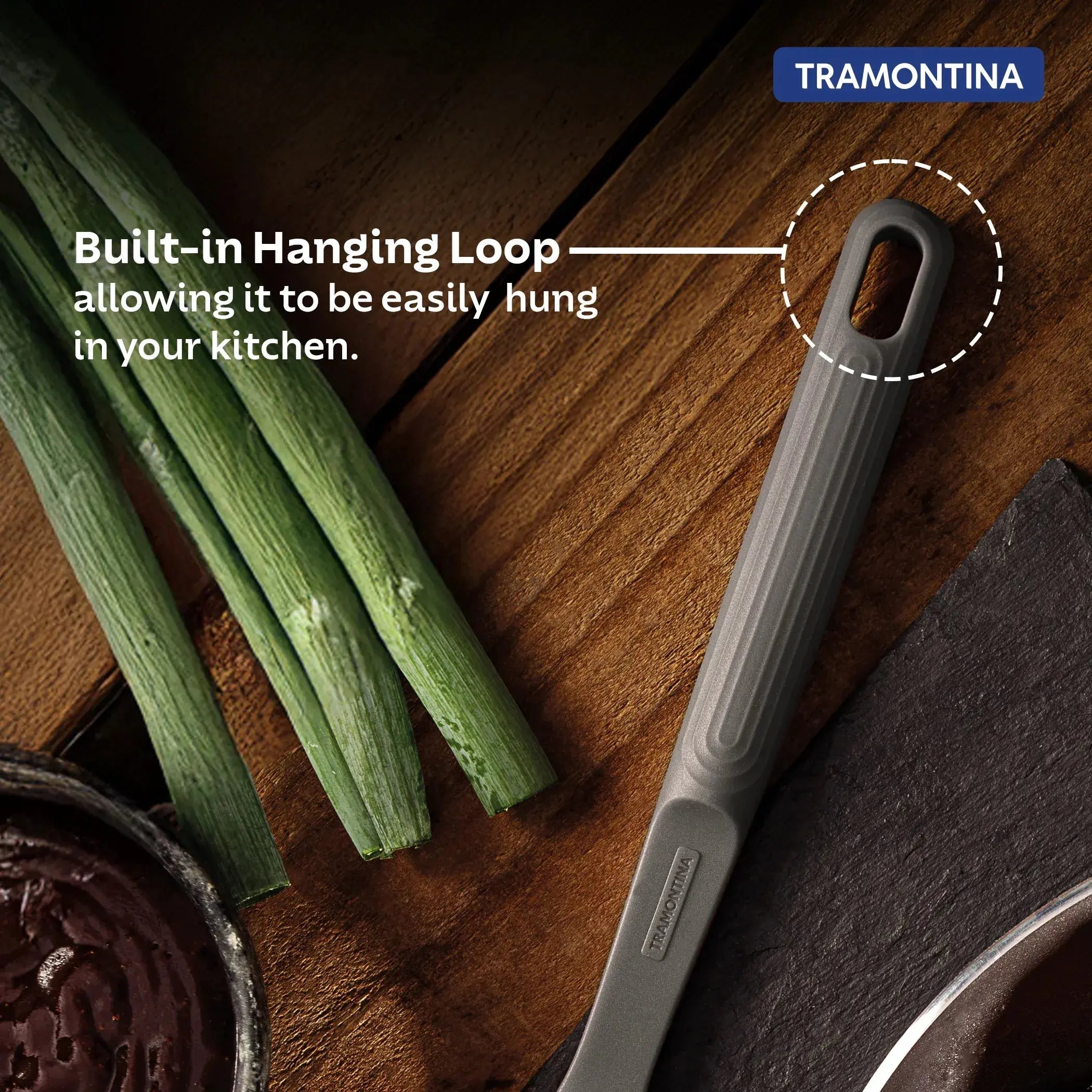 Softta Silicone Hollow Spatula - Grey Tramontina