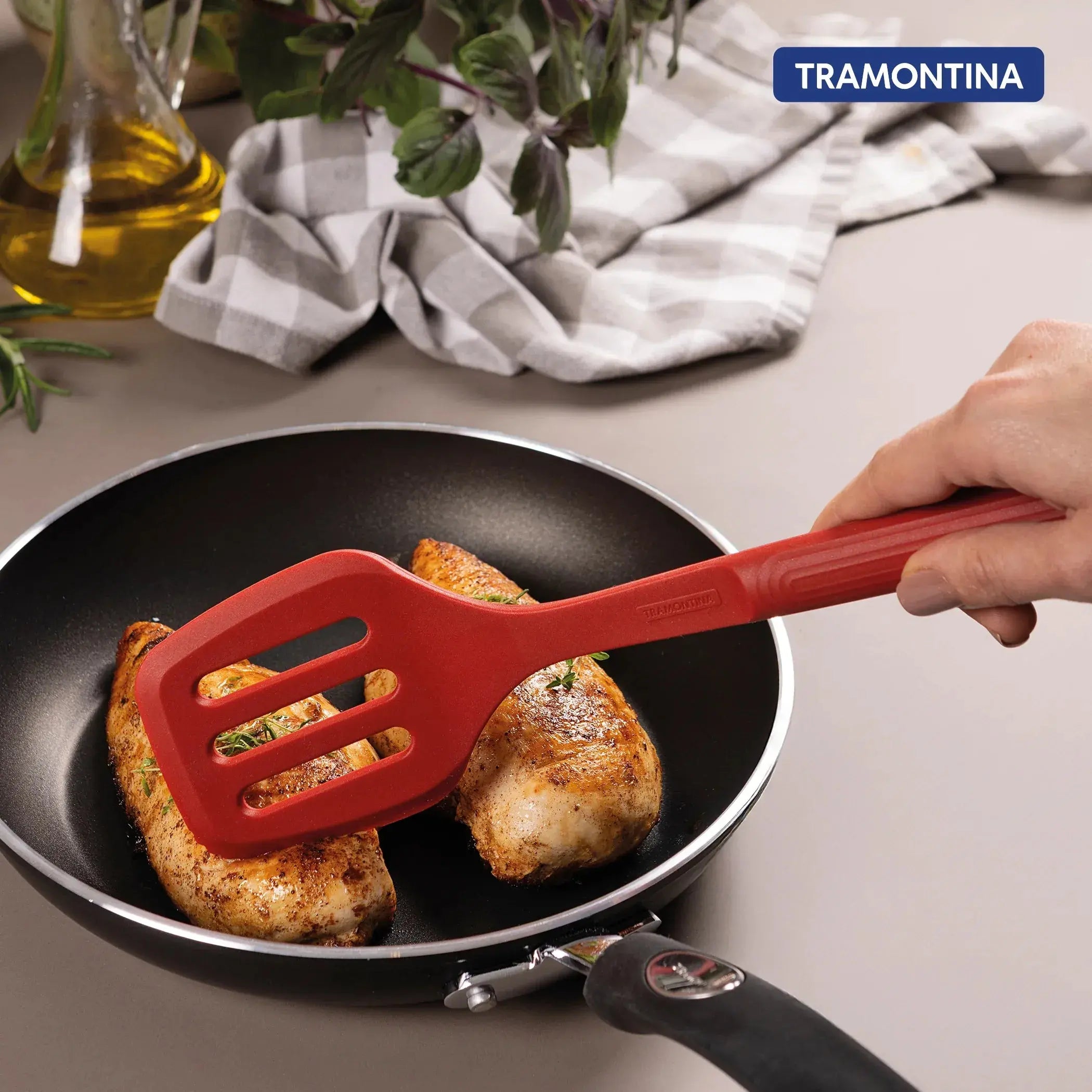 Softta Silicone Slotted Turner - Red Tramontina