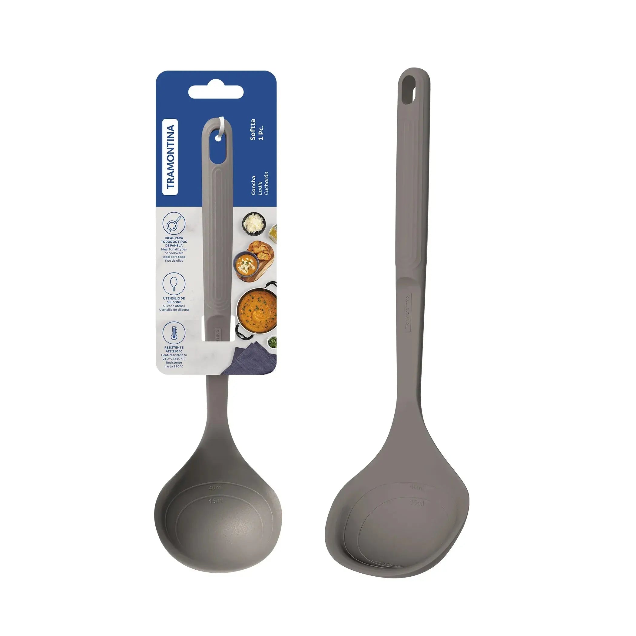 Softta Silicone Ladle - Grey Tramontina