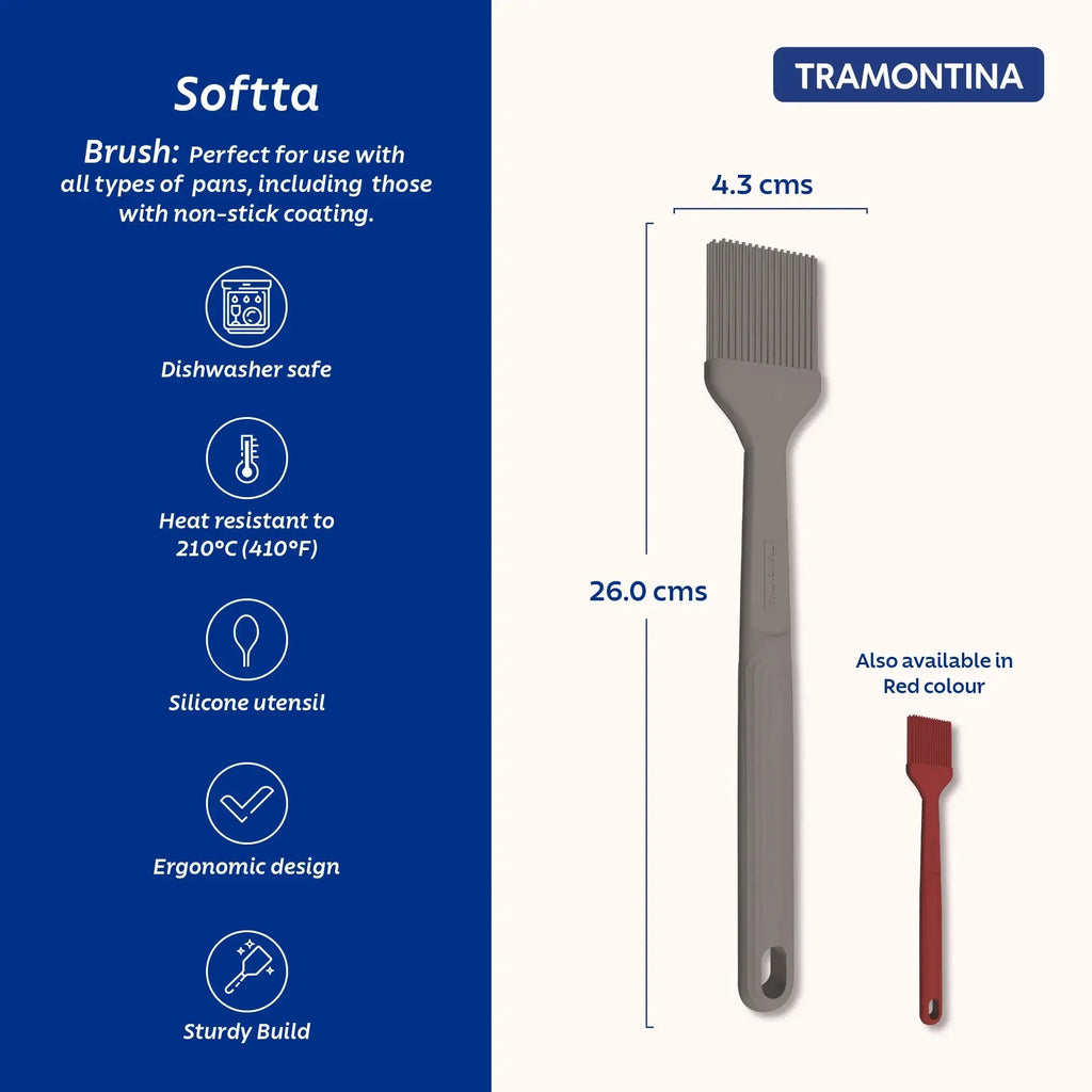 Softta Silicone Brush - Grey Tramontina