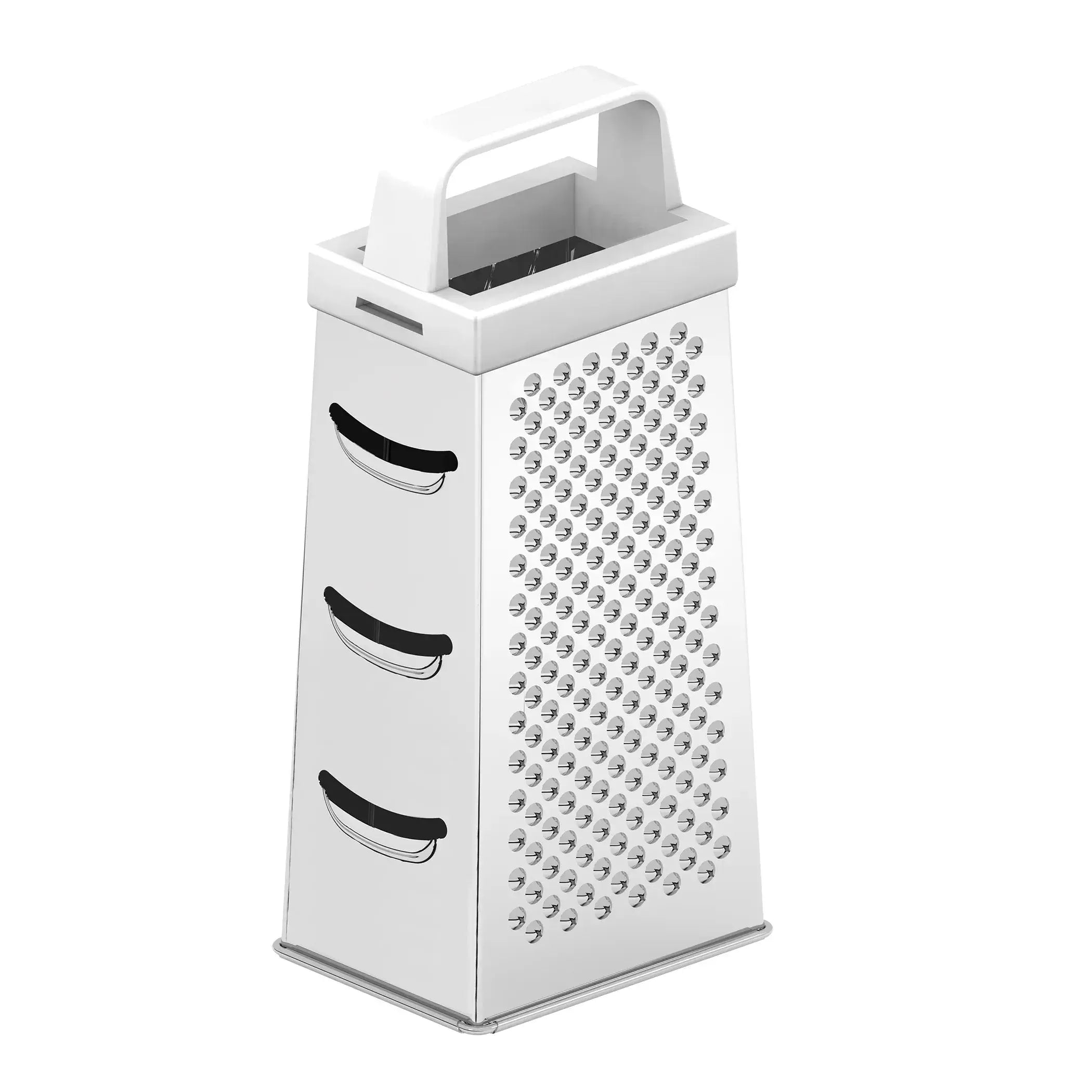 Utilitá 4-Sided Grater in Stainless Steel with White ABS Handle Tramontina
