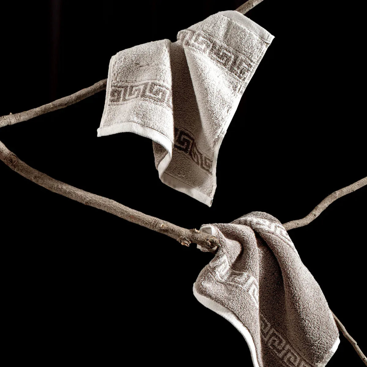 ROMA 2 Pcs Face Towel - Border | Color : Mouse