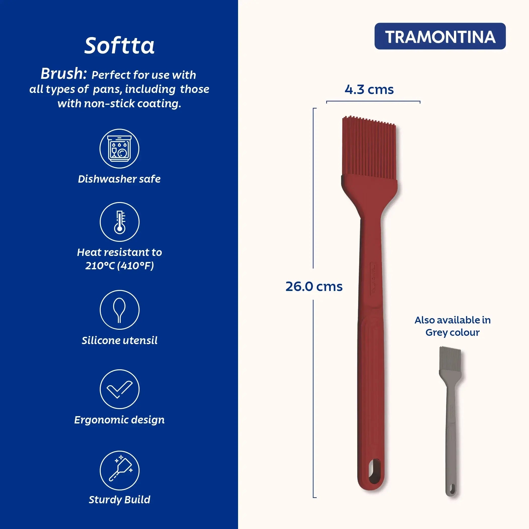 Softta Silicone Brush - Red Tramontina