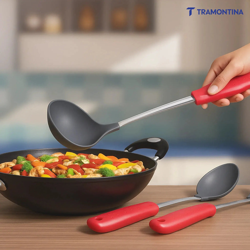 Utilitá Nylon Ladle with Red Polypropylene Handle Tramontina