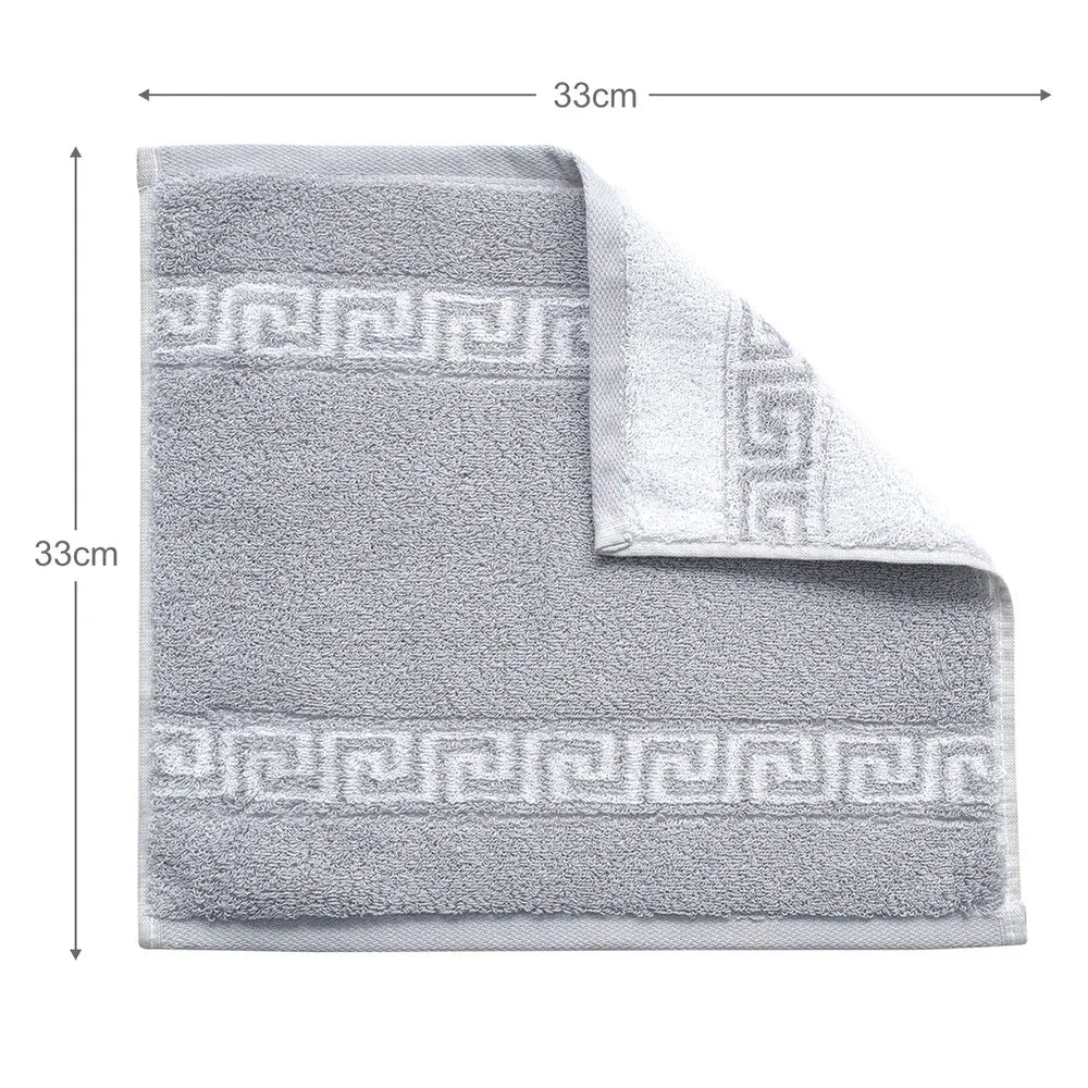ROMA 2 Pcs Face Towel - Border | Color : Light Grey