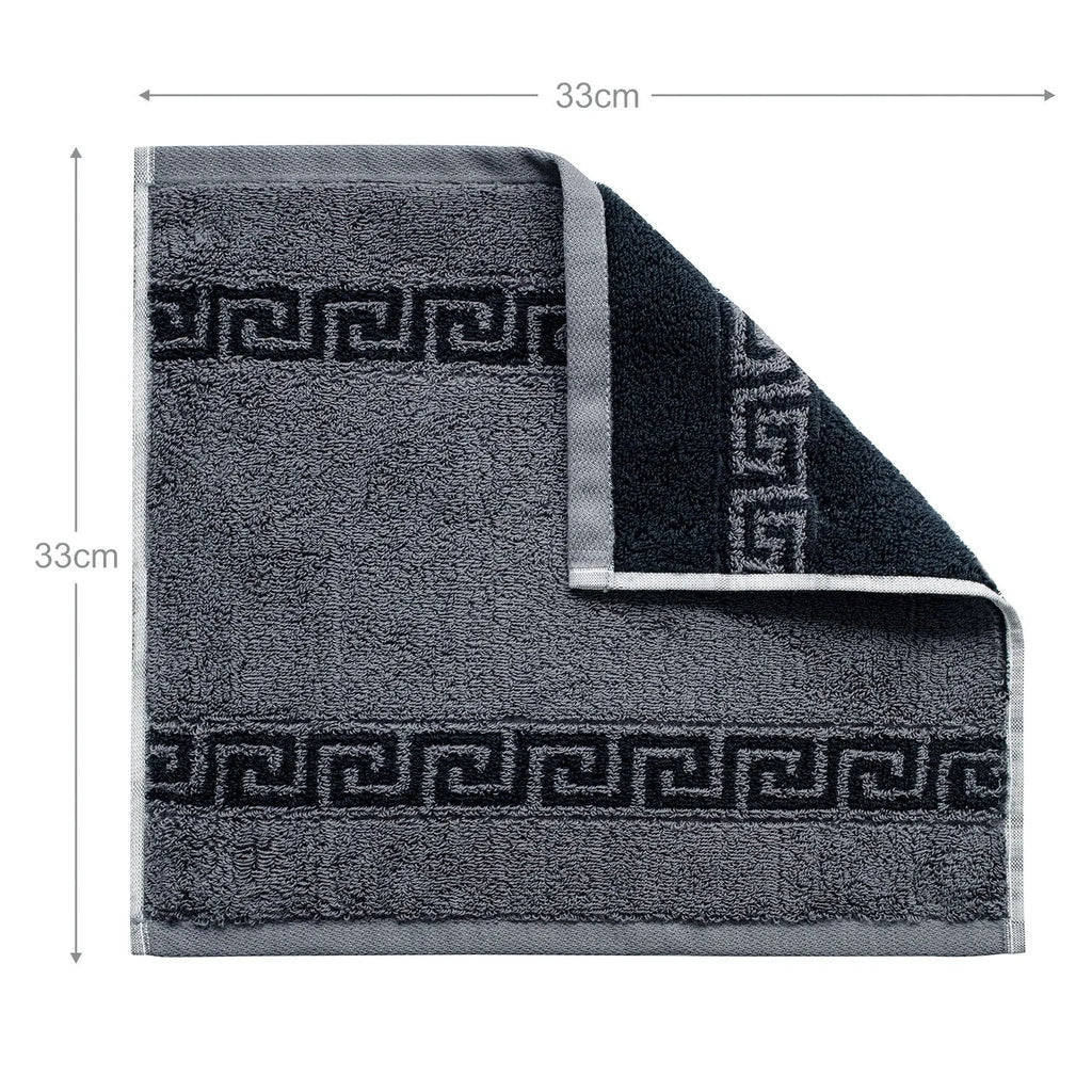 ROMA 2 Pcs Face Towel - Border | Color : Black