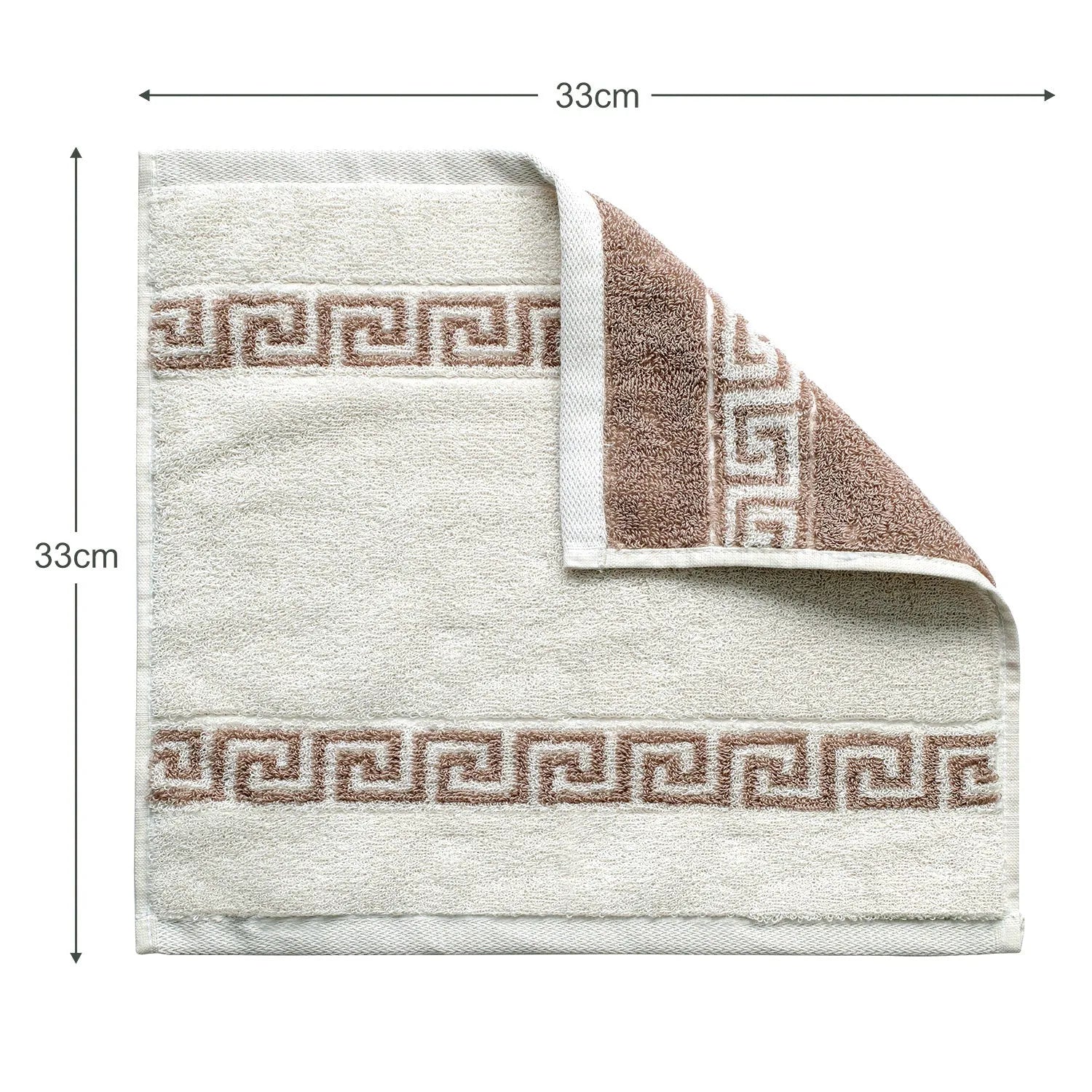 ROMA 2 Pcs Face Towel - Border | Color : Camel