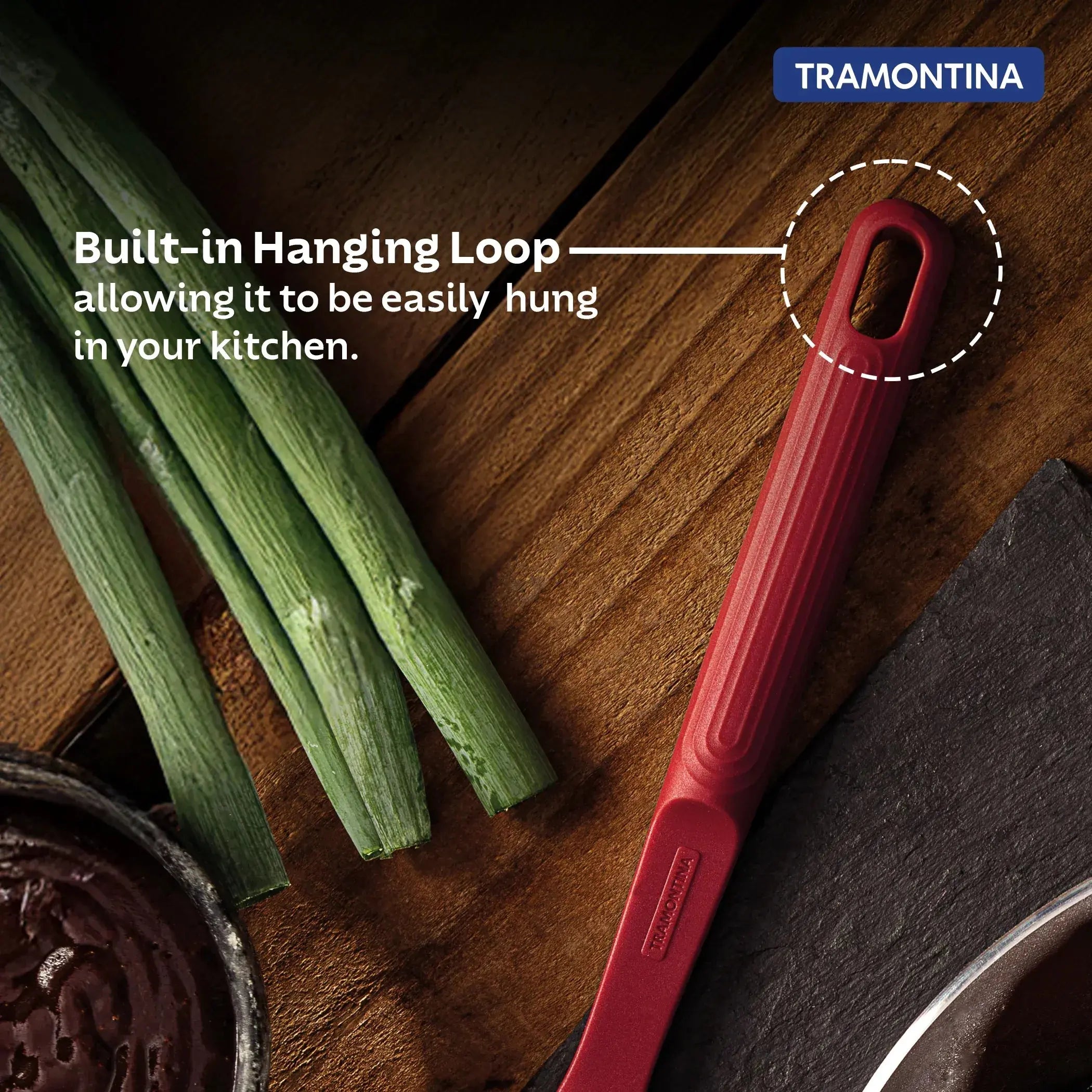 Softta Silicone Slotted Turner - Red Tramontina