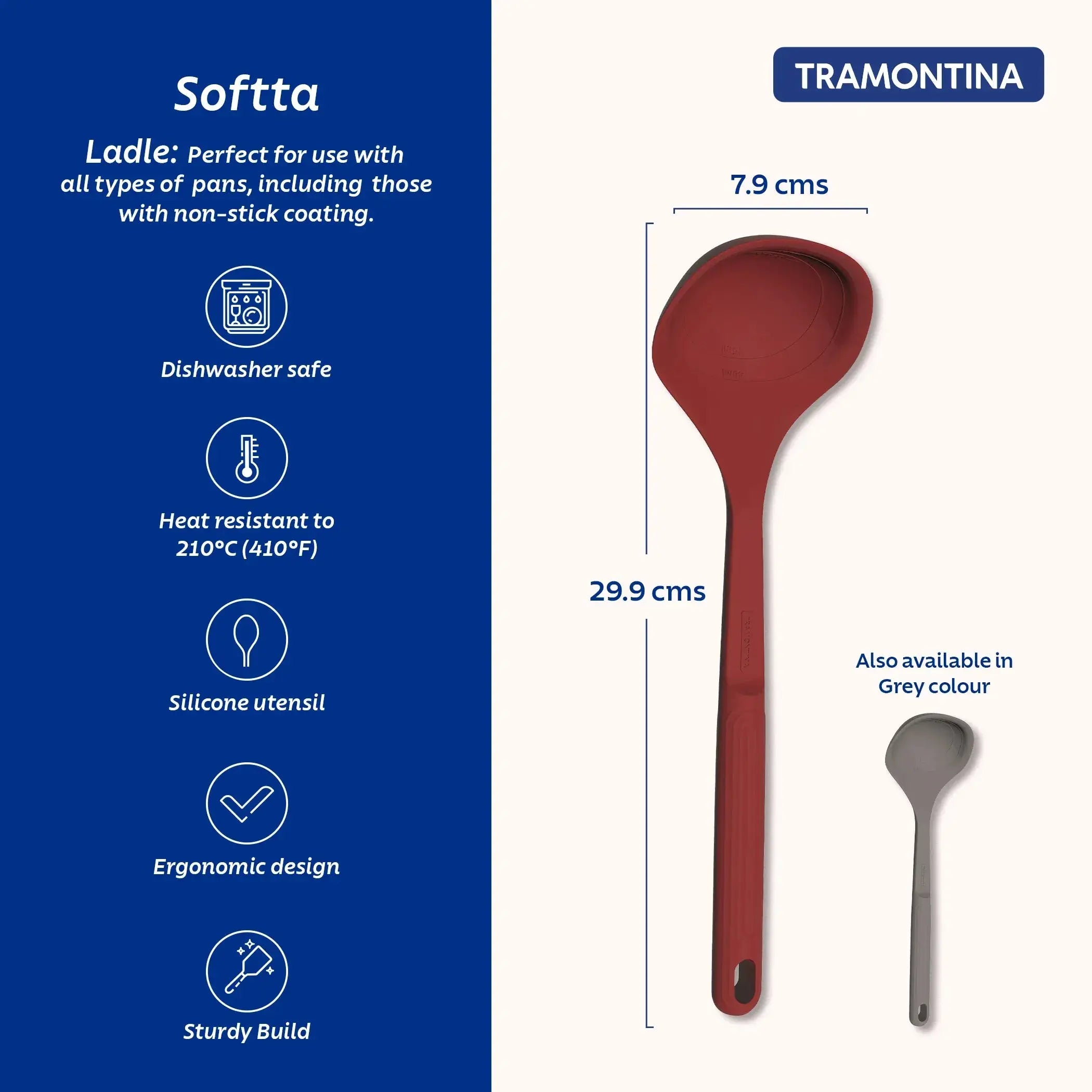 Softta Silicone Ladle - Red Tramontina