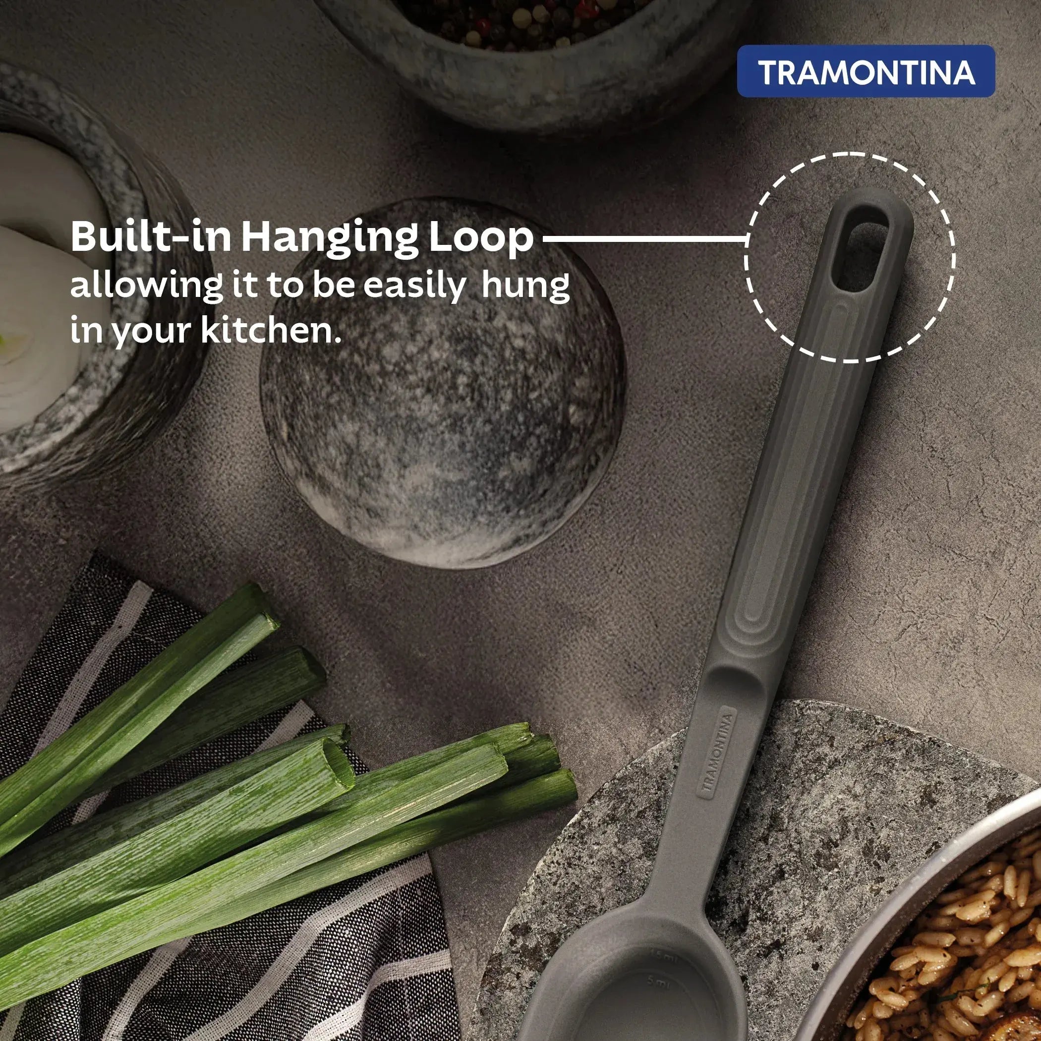 Softta Silicone Spoon - Grey Tramontina