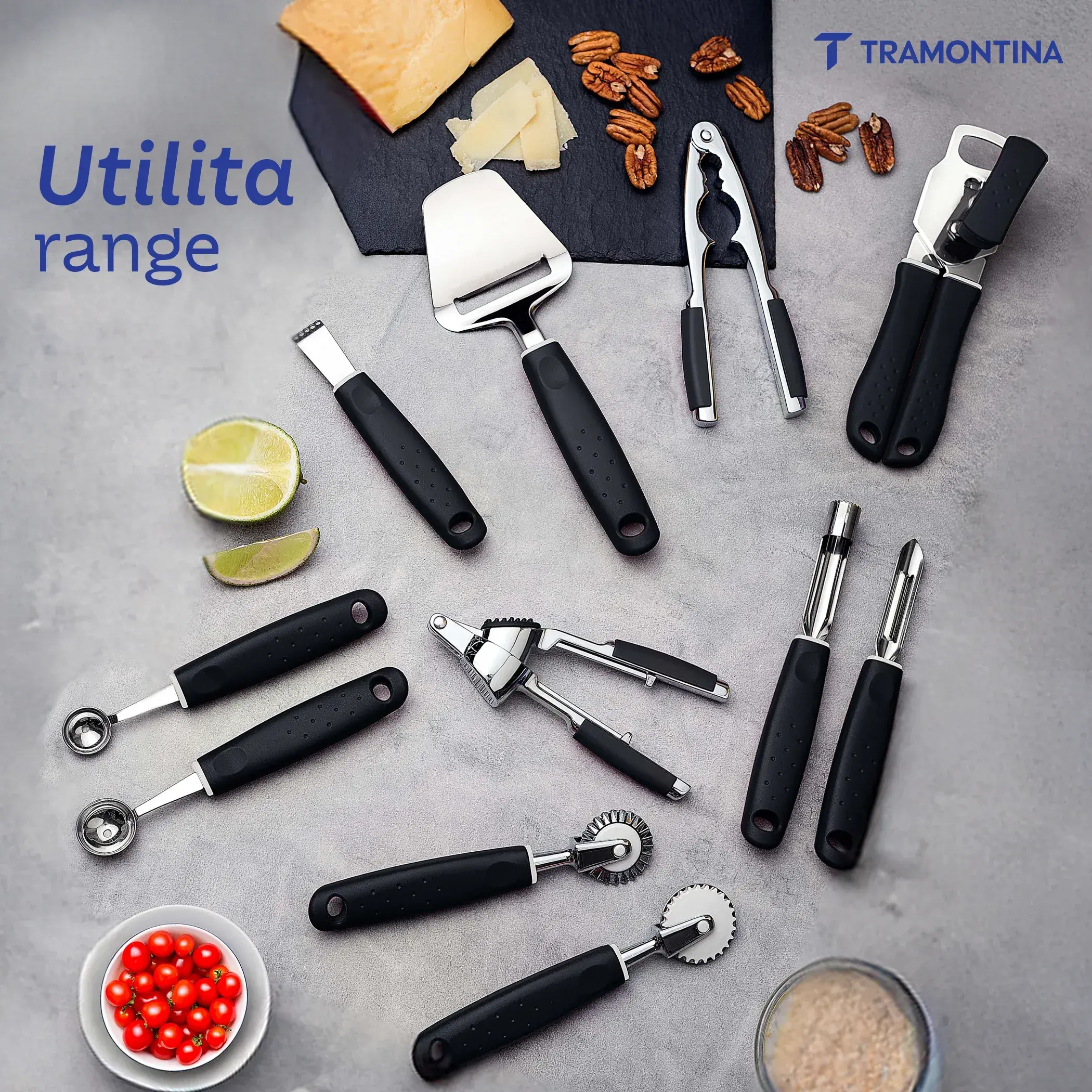 Utilitá 4-Sided Grater in Stainless Steel with White ABS Handle Tramontina