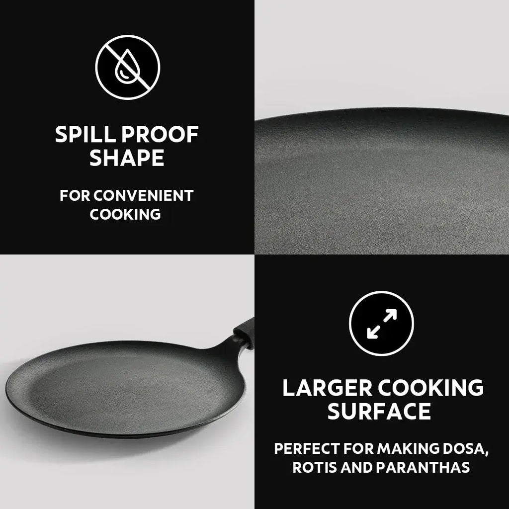 Titanex Pre-Seasoned Cast Iron Dosa/Roti Tawa Tramontina