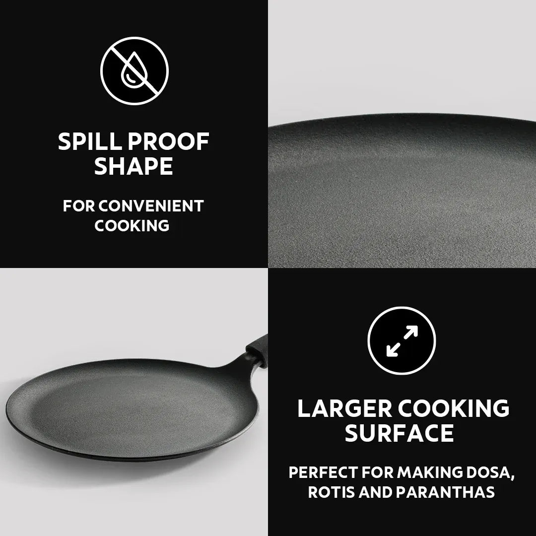 Titanex Pre-Seasoned Cast Iron Dosa/Roti Tawa