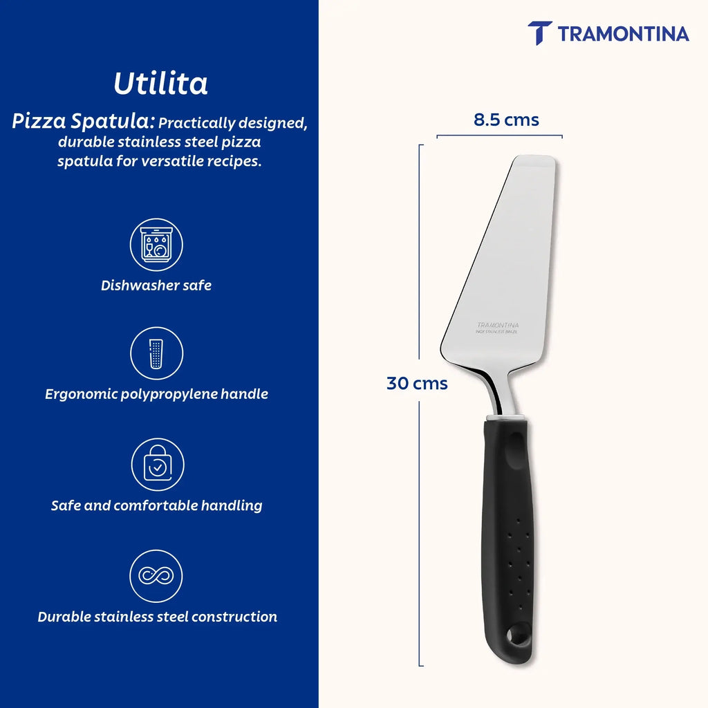 Utilitá Stainless Steel Pizza Spatula with Red Polypropylene Handle Tramontina