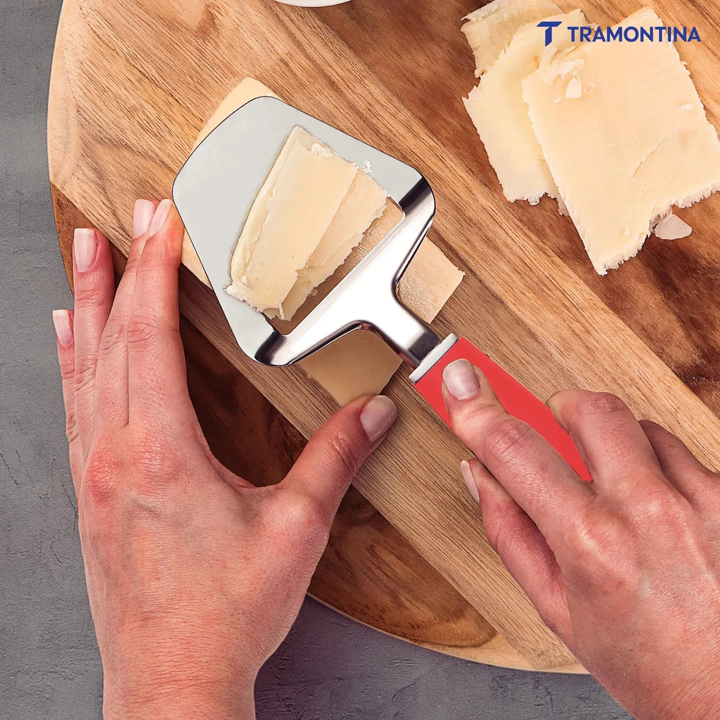 Utilitá Stainless Steel Cheese Slicer with Red Polypropylene Handle Tramontina