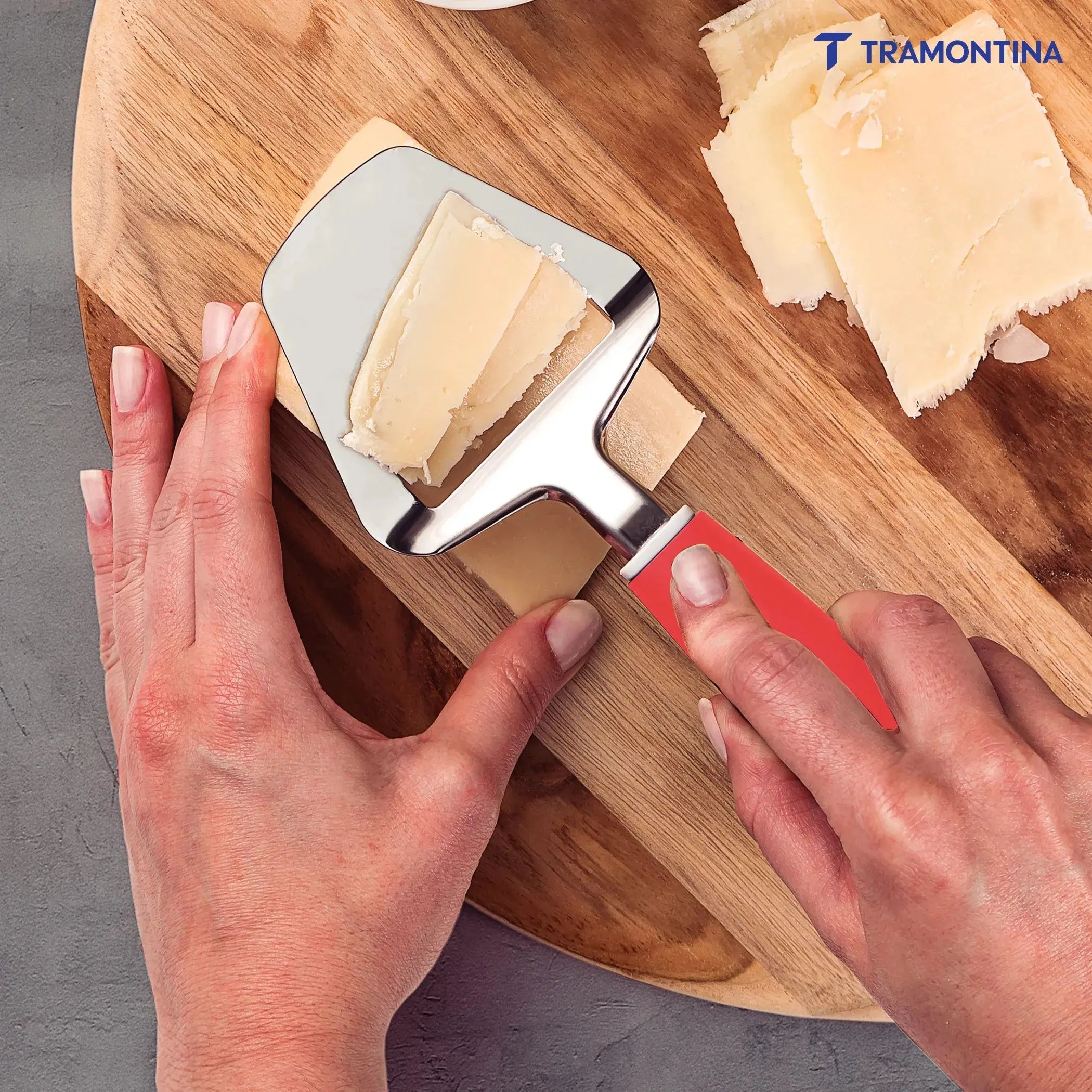 Utilitá Stainless Steel Cheese Slicer with Red Polypropylene Handle Tramontina