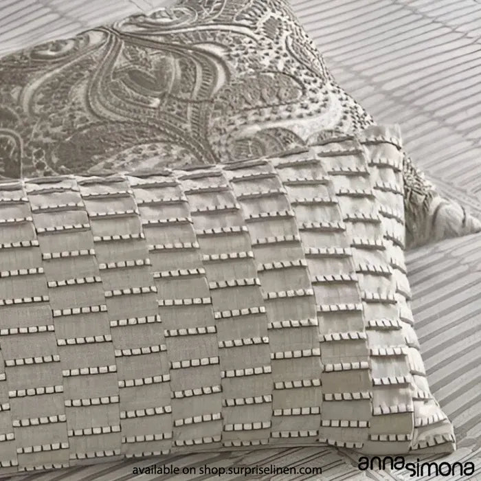 Anna Simona - Oracle 7 Pcs Grey Linen Duvet Ensemble Set