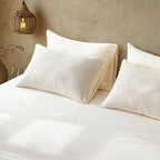 Linen Cotton JQ Bedding Collection - Everyday Softness | Color : Ivory Mirage