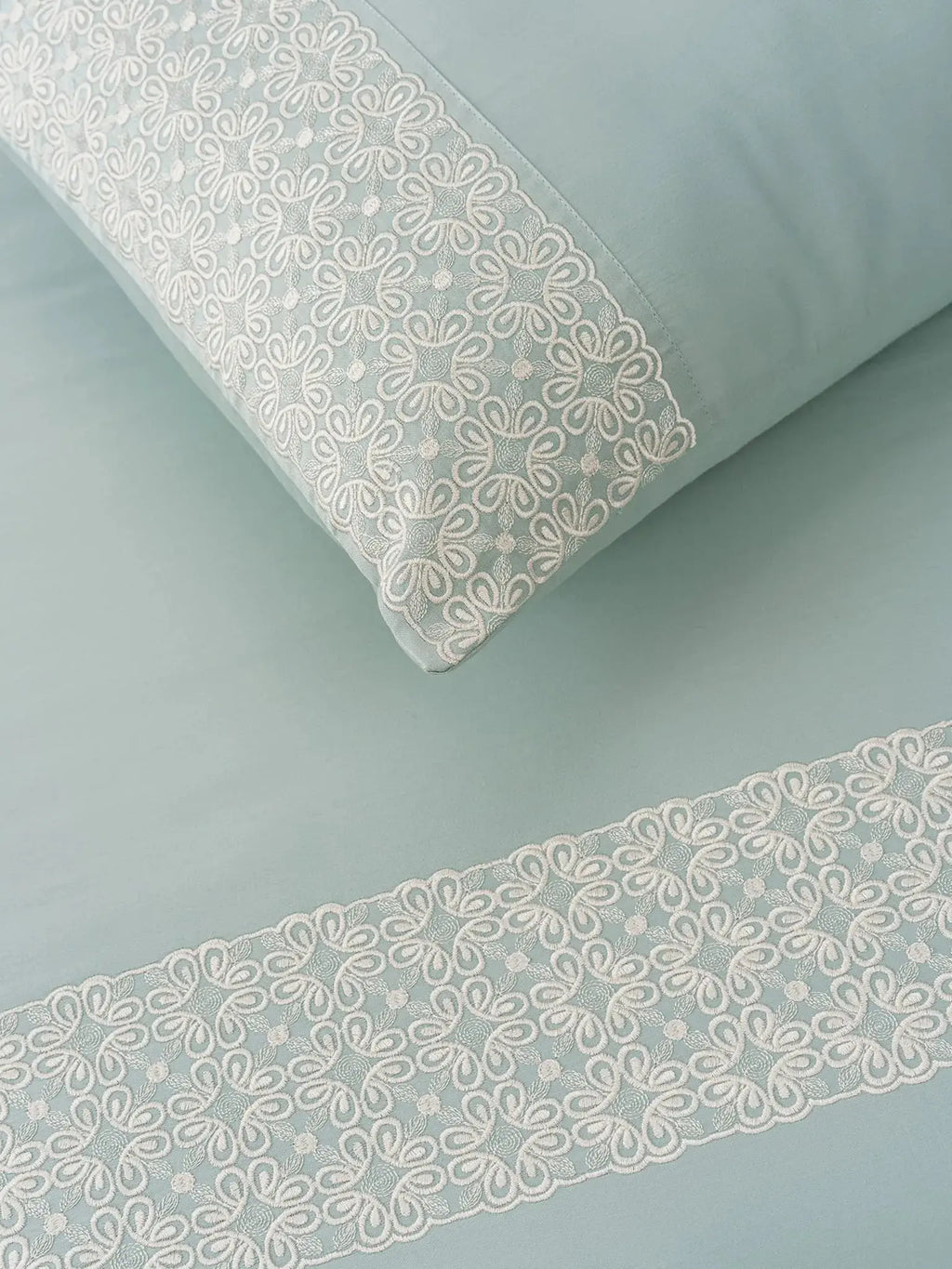 CLASSIQUE-POWDER BLUE KING BED SHEET SET | 1 KING BEDSHEET, 2Pcs PILLOW COVERS Sansaar A D'decor Brand