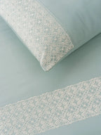 CLASSIQUE-POWDER BLUE KING BED SHEET SET | 1 KING BEDSHEET, 2Pcs PILLOW COVERS Sansaar A D'decor Brand