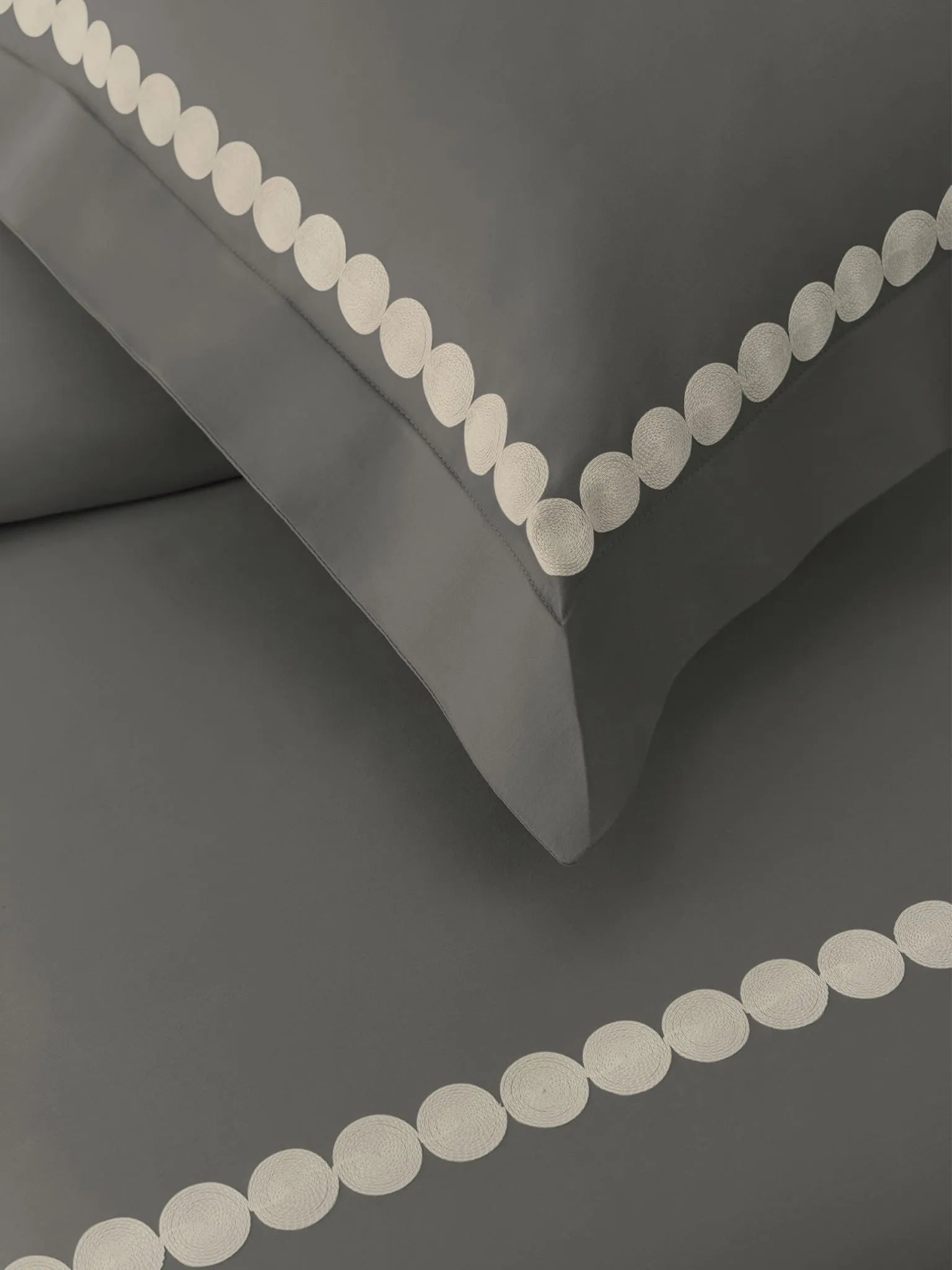 PEARLS-ASH GREY KING BED SHEET SET | 1 KING BEDSHEET, 2Pcs PILLOW COVERS