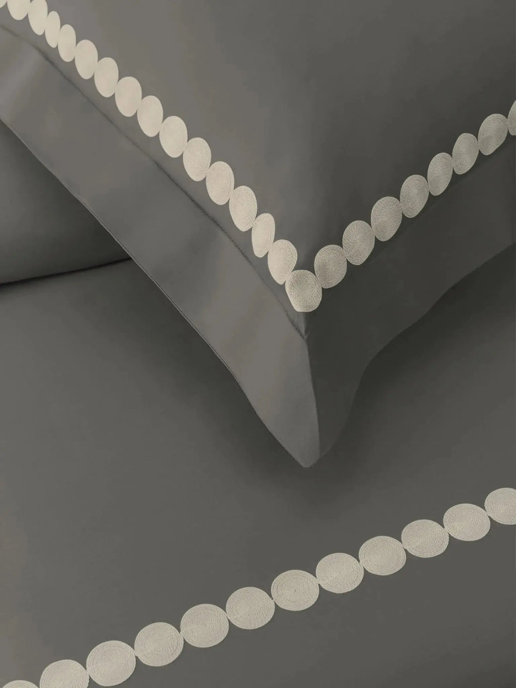 PEARLS-ASH GREY KING BED SHEET SET | 1 KING BEDSHEET, 2Pcs PILLOW COVERS Sansaar A D'decor Brand