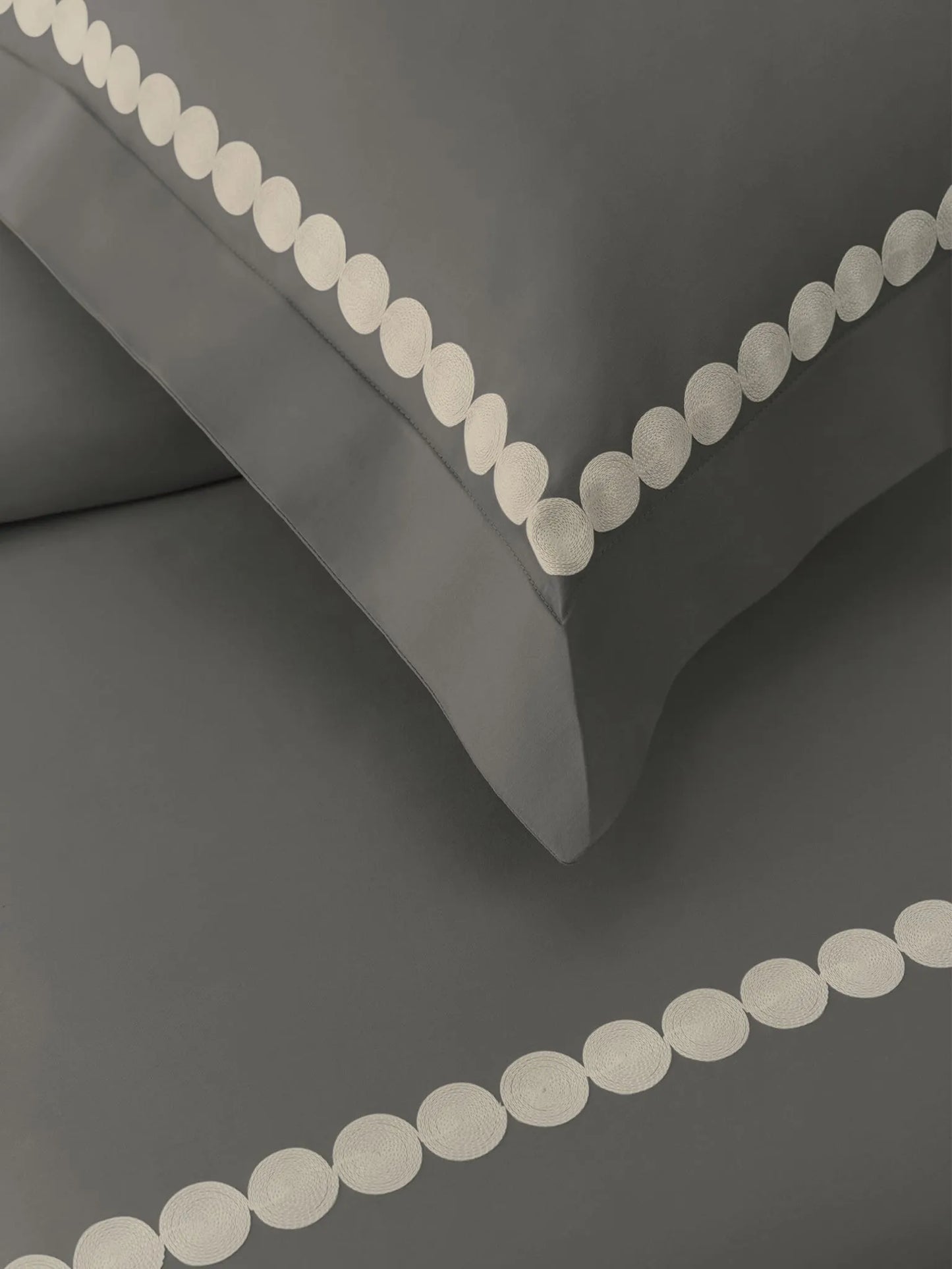 PEARLS-ASH GREY KING BED SHEET SET | 1 KING BEDSHEET, 2Pcs PILLOW COVERS