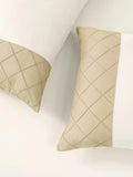 TRELLIS-SNOW WHITE- FRENCH OAK KING BED SHEET SET | 1 KING BEDSHEET, 2Pcs PILLOW COVERS Sansaar A D'decor Brand
