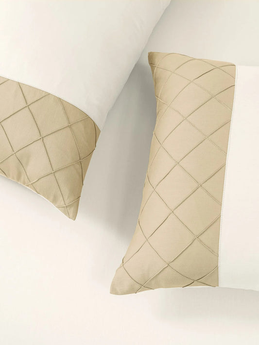 TRELLIS-SNOW WHITE- FRENCH OAK KING BED SHEET SET | 1 KING BEDSHEET, 2Pcs PILLOW COVERS