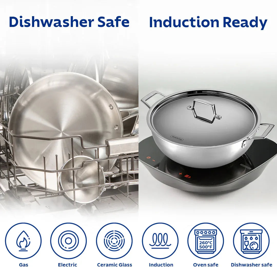 Aeion Triply Deep Kadai with SS Lid