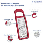 Utilitá Stainless Steel and ABS Grater with Rubberized Base, Red Tramontina