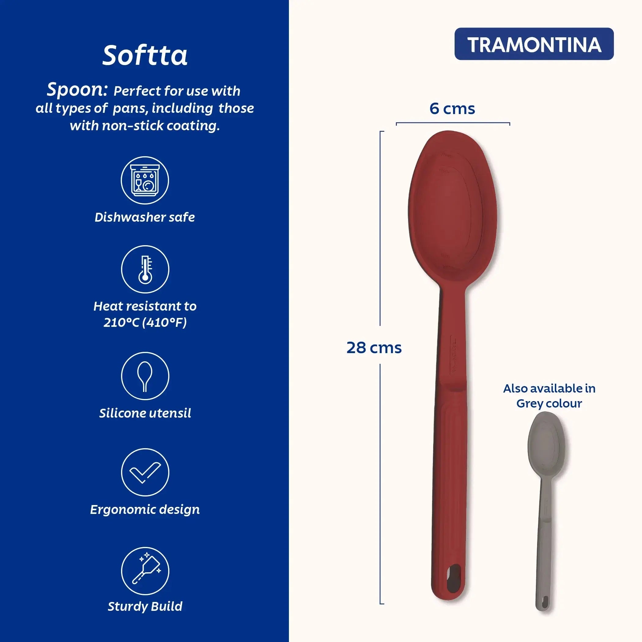 Softta Silicone Spoon - Red Tramontina