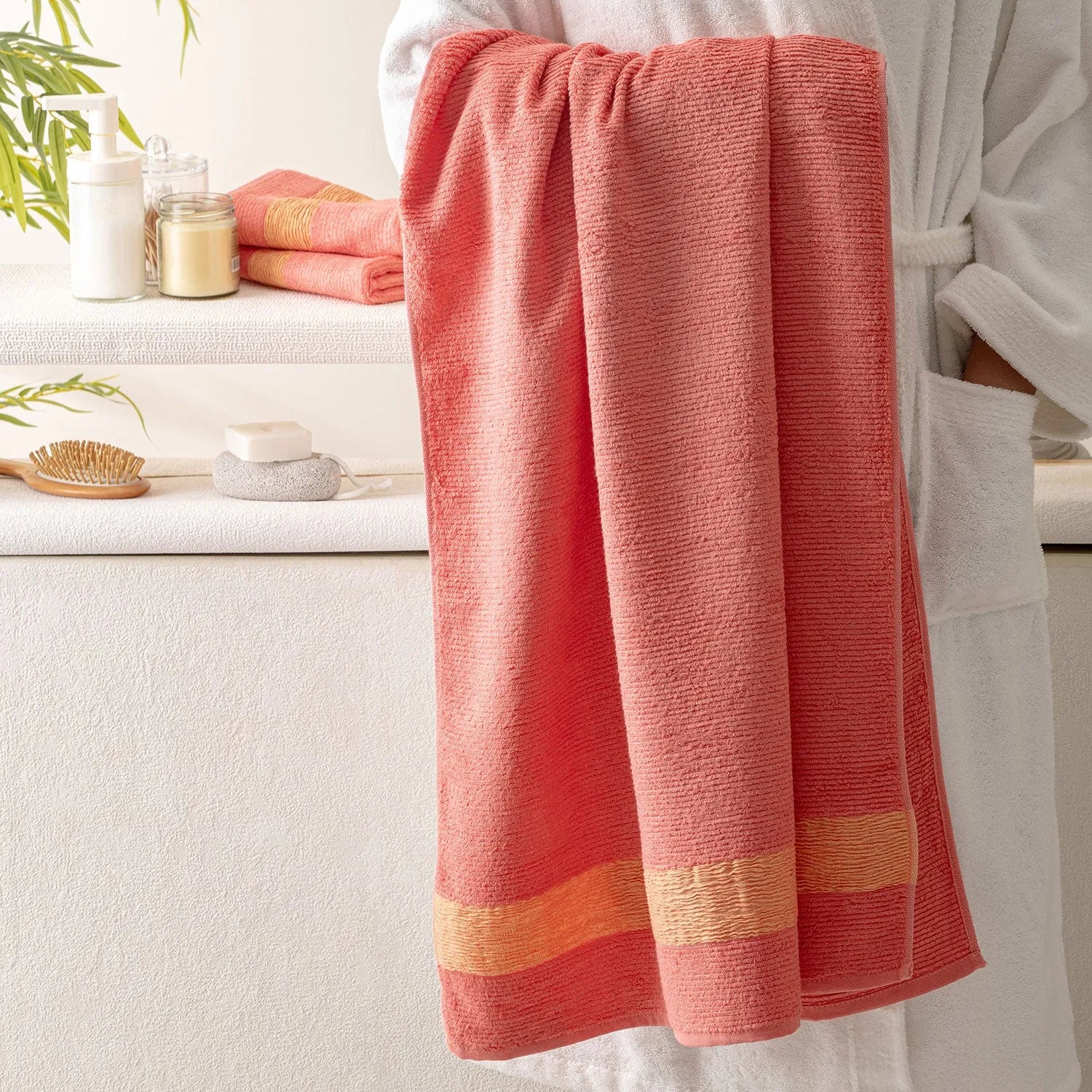 The Bamboo Bath Towel – Lightweight Luxury with Superior Absorbency | Color : Peach 01