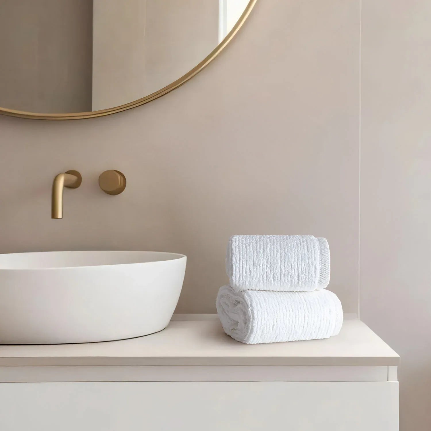 Earth Cotton 2 Pcs Hand Towels - 100% Cotton Towels  Color : Snow White