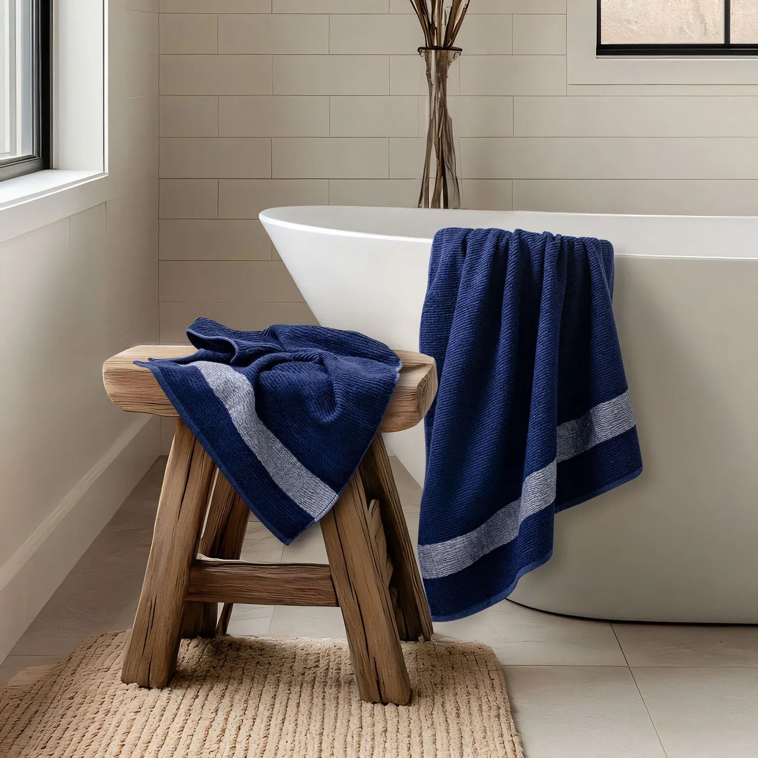 The Bamboo Bath Towel – Lightweight Luxury with Superior Absorbency | Color : Navy 01