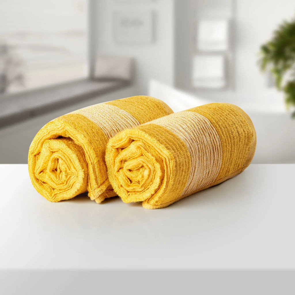 The Bamboo 2 Pcs Face Towel – Gentle Quick-Drying Care for Your Skin | Color : Yellow 01