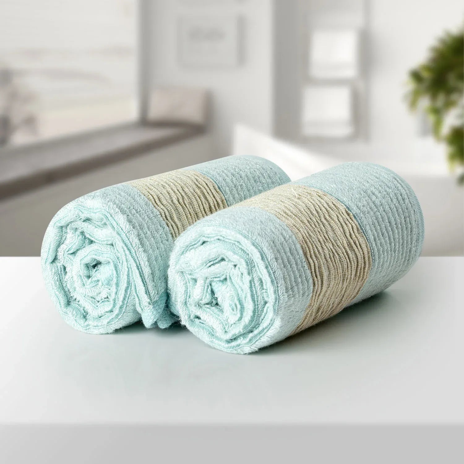 The Bamboo 2 Pcs Face Towel – Gentle Quick-Drying Care for Your Skin | Color : Light Blue 01