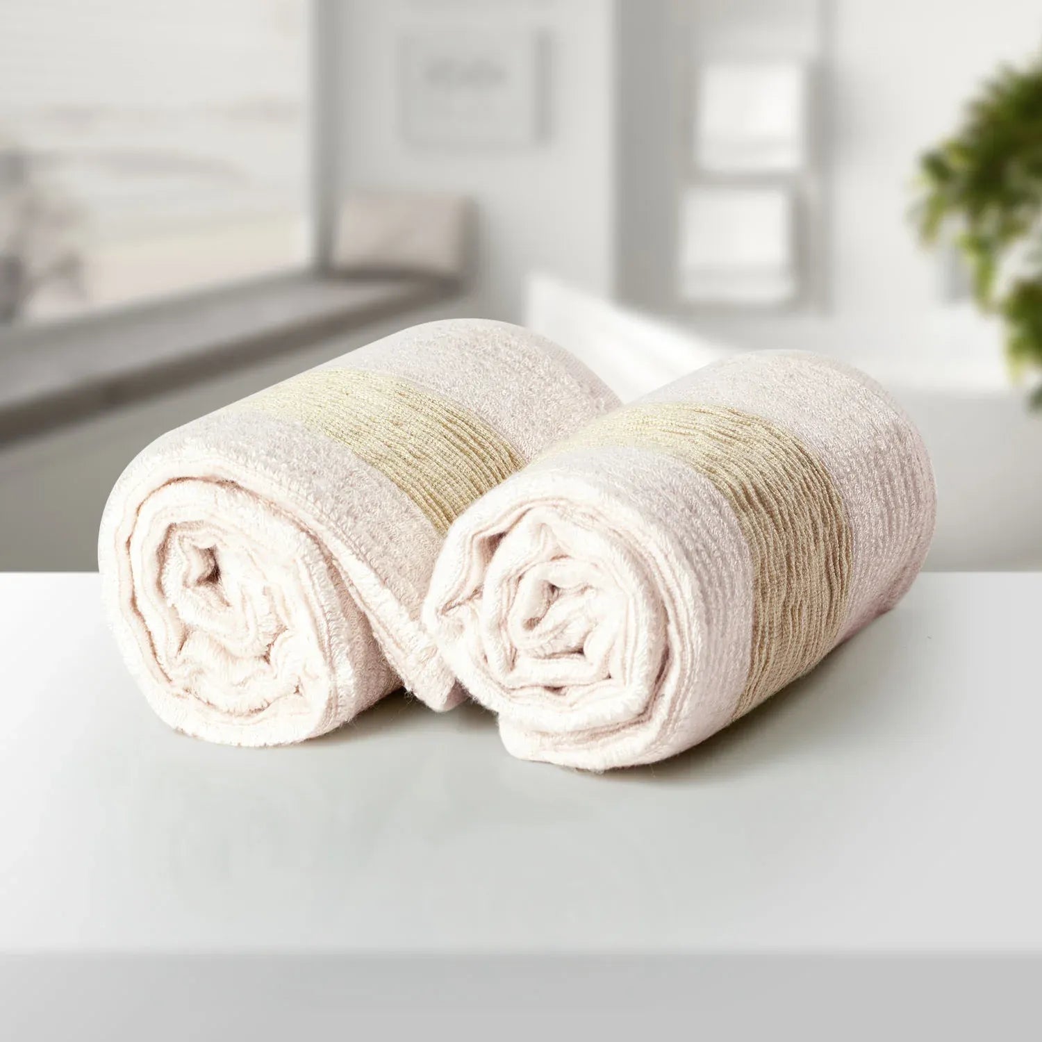 The Bamboo 2 Pcs Face Towel – Gentle Quick-Drying Care for Your Skin | Color :  Off White 01