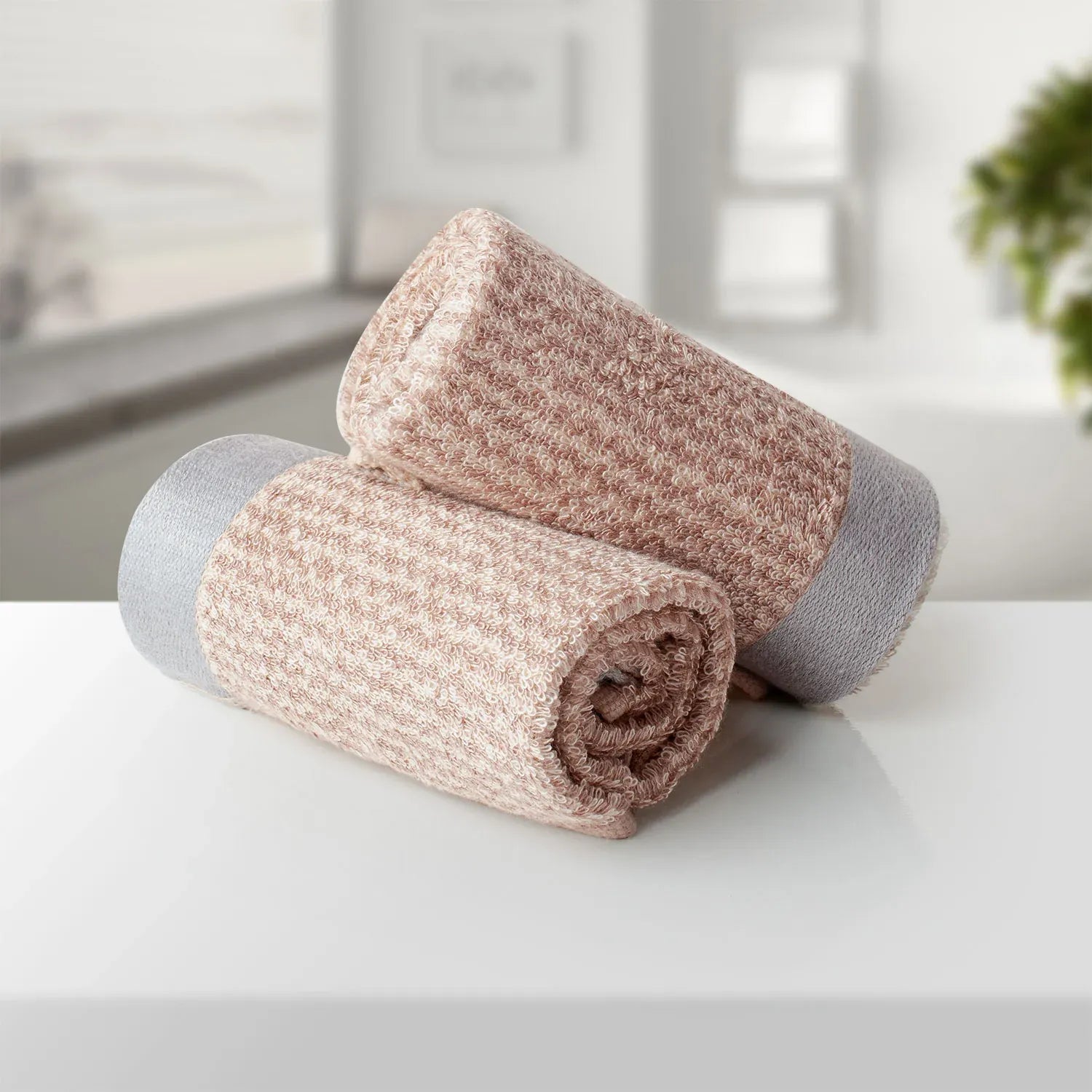 The Bamboo 2 Pcs Face Towel – Gentle Quick-Drying Care for Your Skin | Color : Beige 02