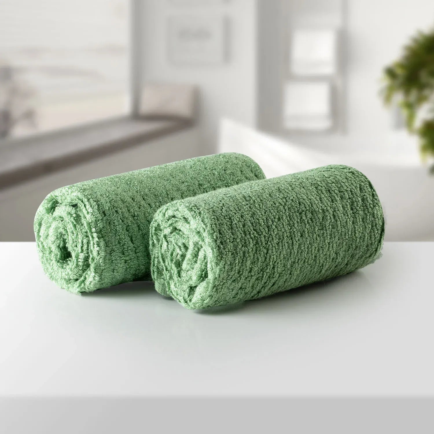 The Bamboo 2 Pcs Face Towel – Gentle Quick-Drying Care for Your Skin | Color : Green 04