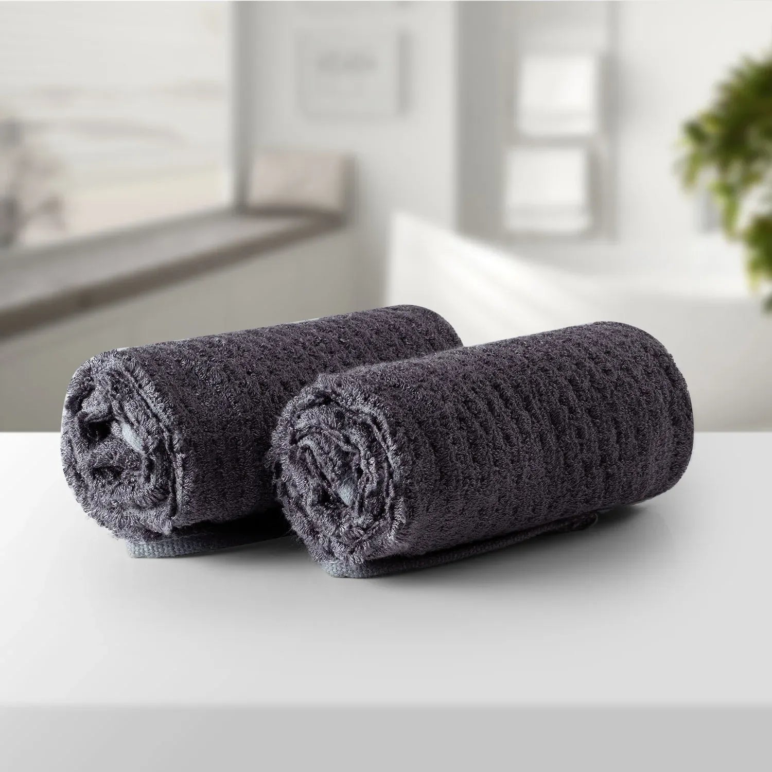 The Bamboo 2 Pcs Face Towel – Gentle Quick-Drying Care for Your Skin | Color : Grey 04