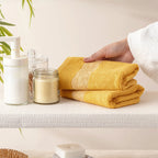The Bamboo 2 Pcs Face Towel – Gentle Quick-Drying Care for Your Skin | Color : Yellow 01