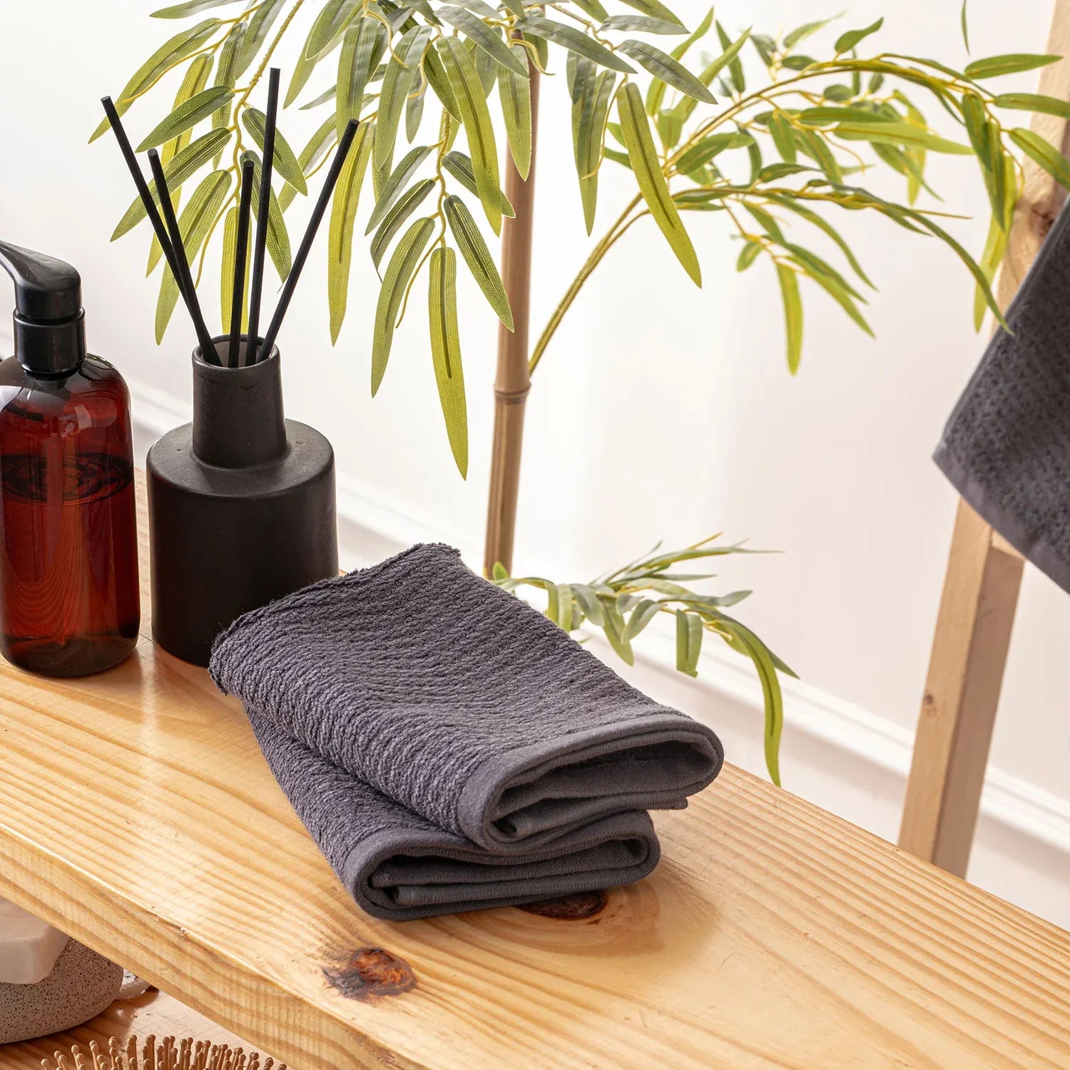 The Bamboo 2 Pcs Face Towel – Gentle Quick-Drying Care for Your Skin | Color : Grey 04