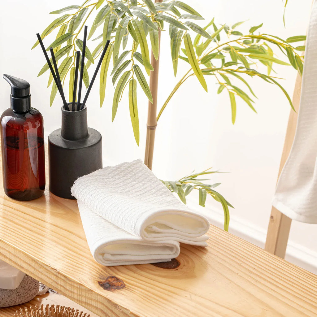 The Bamboo 2 Pcs Face Towel – Gentle Quick-Drying Care for Your Skin | Color : White 04