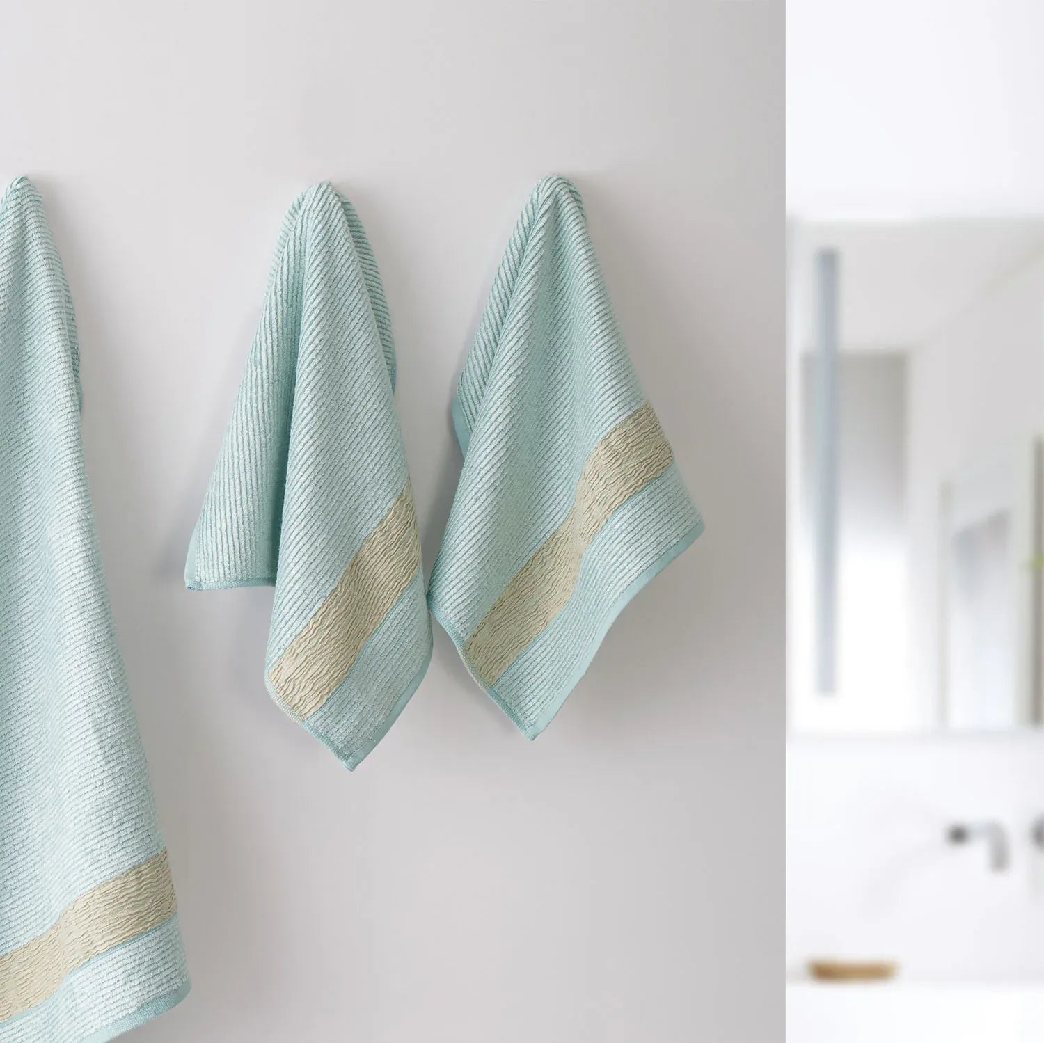 The Bamboo 2 Pcs Face Towel – Gentle Quick-Drying Care for Your Skin | Color : Light Blue 01