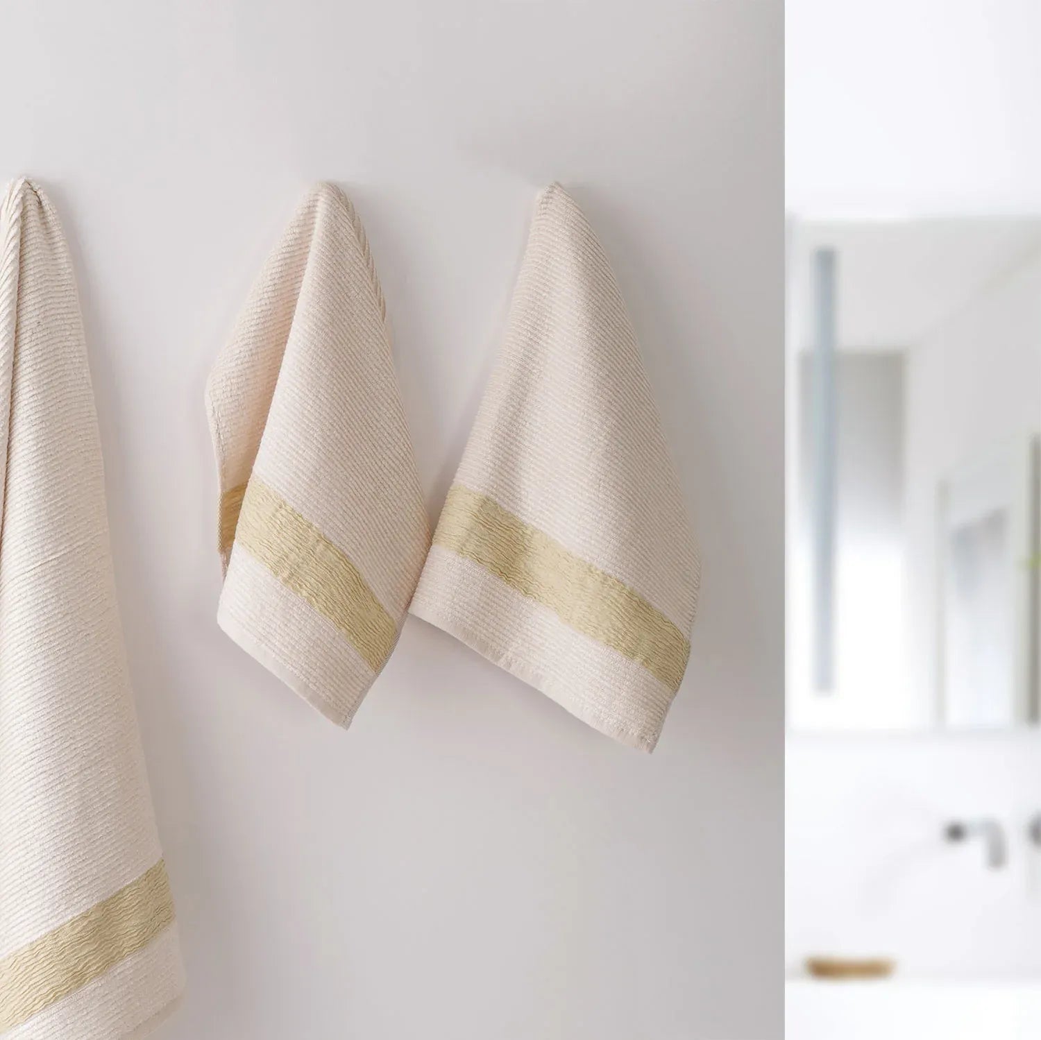 The Bamboo 2 Pcs Face Towel – Gentle Quick-Drying Care for Your Skin | Color :  Off White 01