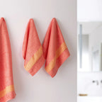 The Bamboo 2 Pcs Face Towel – Gentle Quick-Drying Care for Your Skin | Color : Peach 01